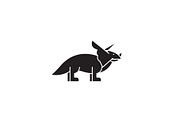 Triceratops black vector concept