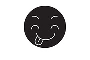 Tricky emoji black vector concept
