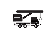 Truck crane black vector concept