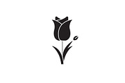 Tulip black vector concept icon