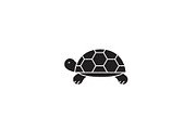 Turtle black vector concept icon