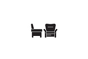 Two armchairs black vector concept