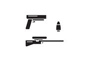 Types of weapons black vector