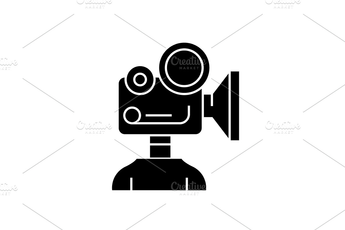 Video camera production black vector in Illustrations - product preview 8