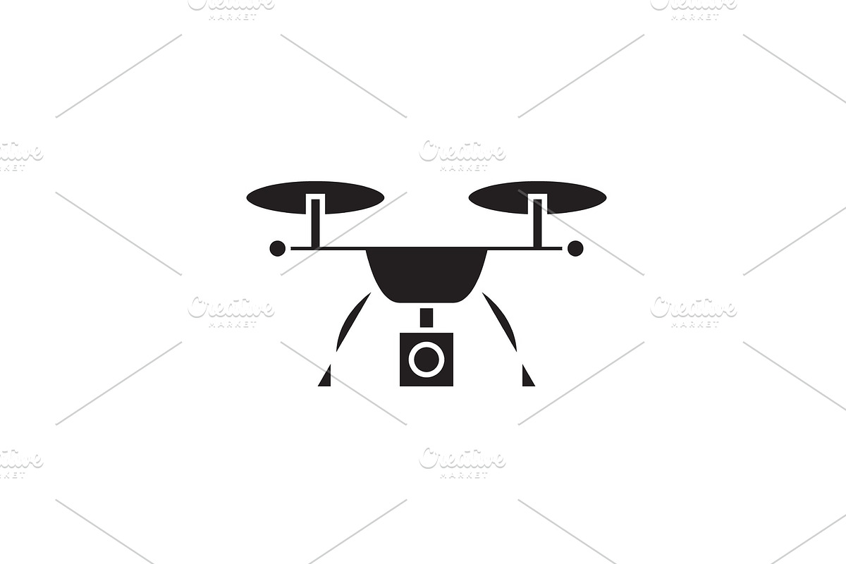 Video quadrocopter black vector in Illustrations - product preview 8