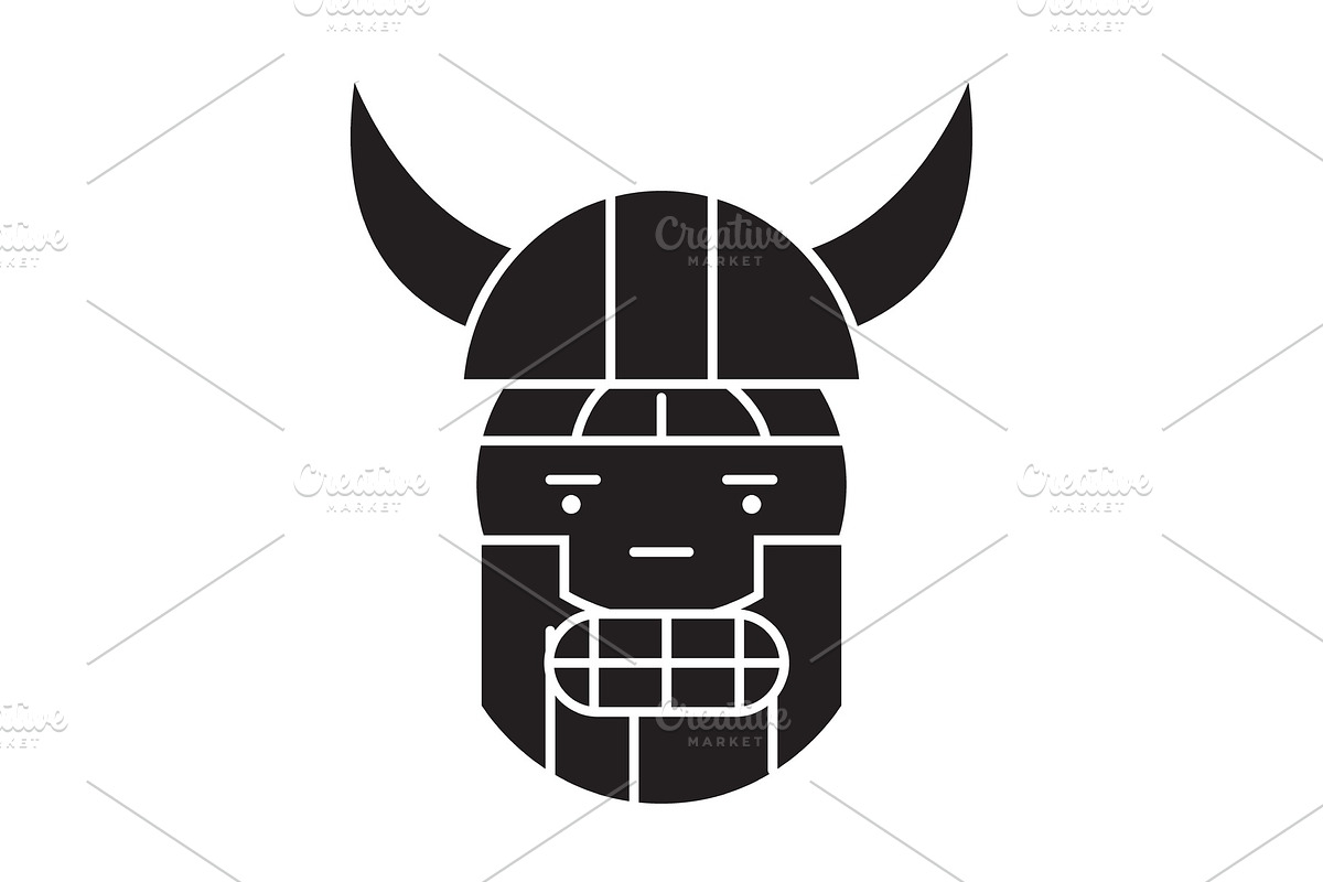 Viking emoji black vector concept in Illustrations - product preview 8