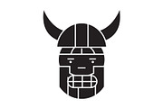 Viking emoji black vector concept