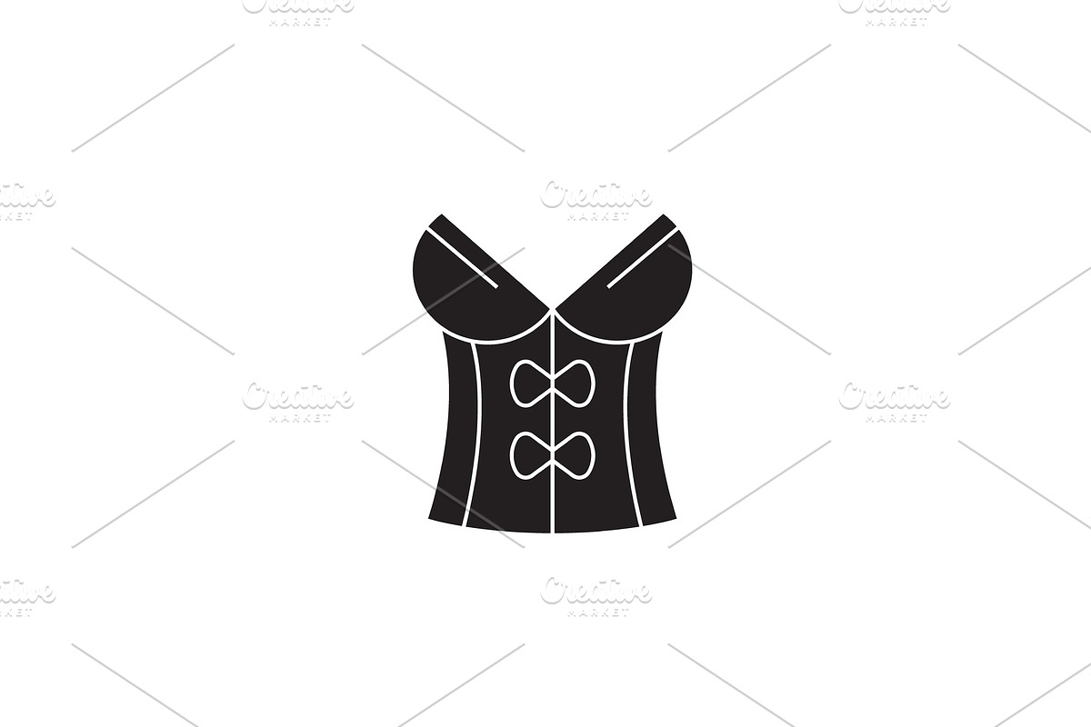 Vintage corset black vector concept in Illustrations - product preview 8