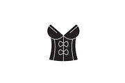 Vintage corset black vector concept