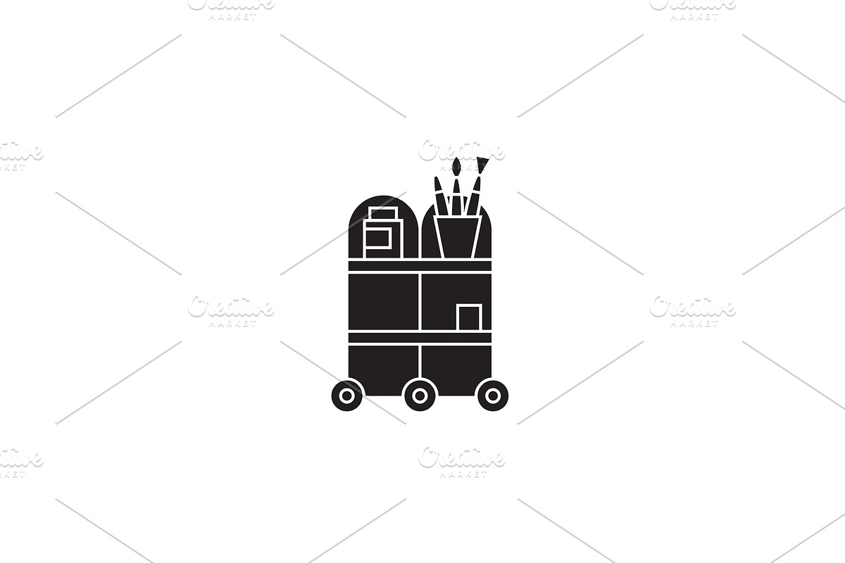 Waiter trolley black vector concept in Illustrations - product preview 8
