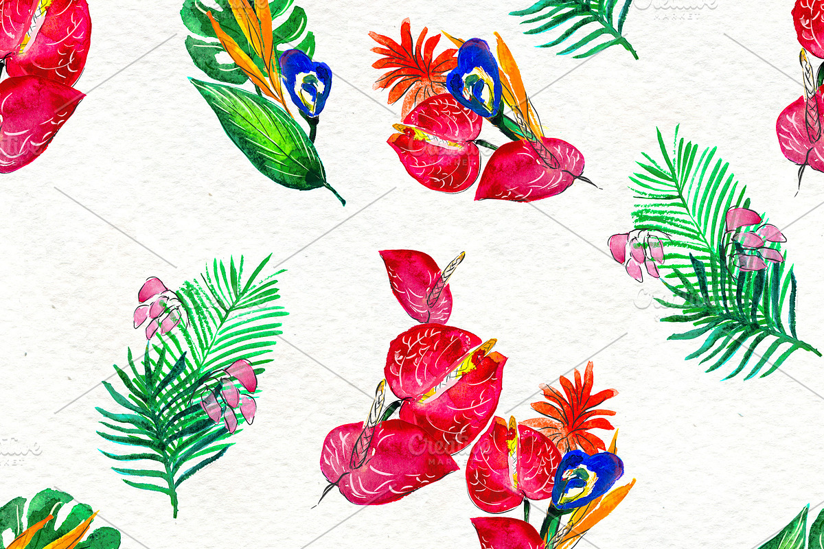 Seamless pattern With Tropical in Patterns - product preview 8