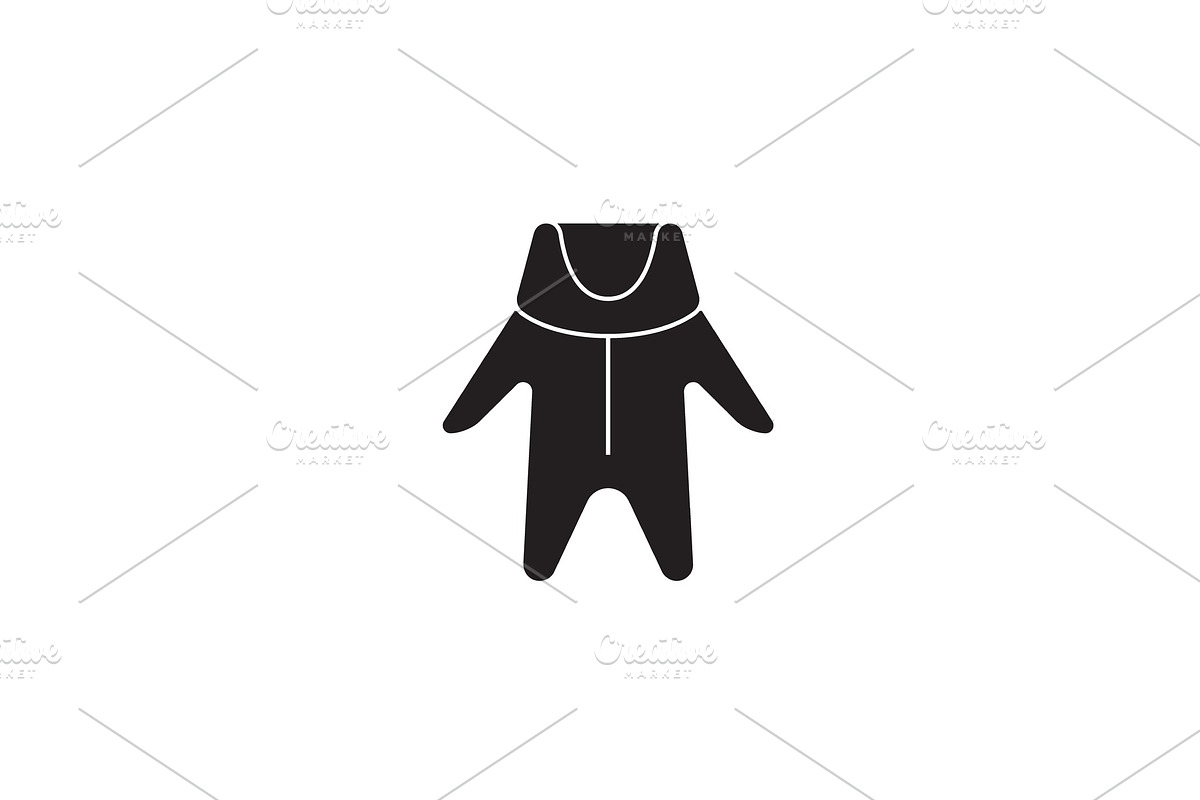 Winter baby clothes black vector in Illustrations - product preview 8