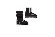 Winter boots black vector concept