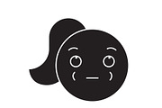 Woman emoji black vector concept