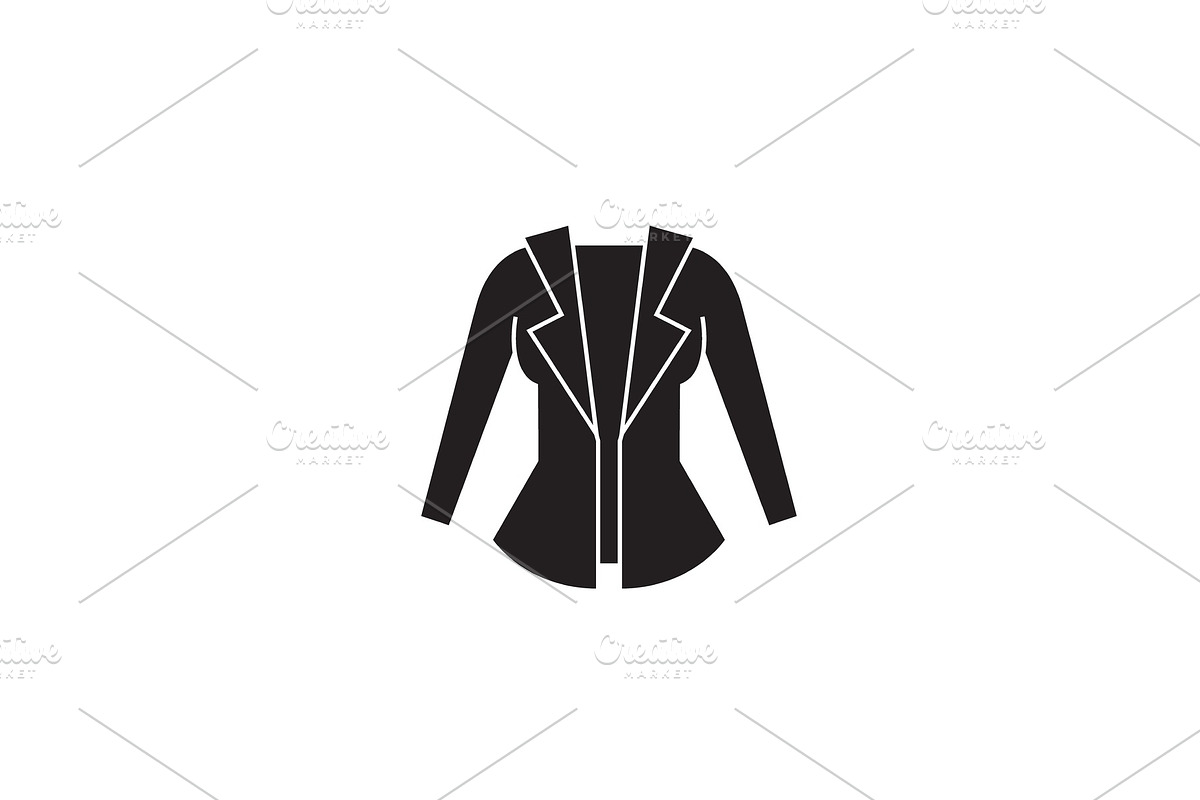 Women jacket black vector concept in Illustrations - product preview 8