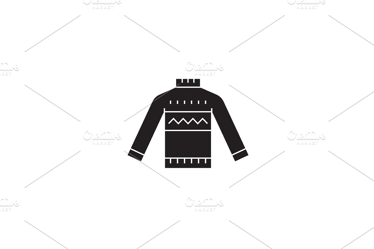 Wool sweater black vector concept in Illustrations - product preview 8