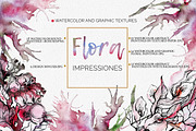 Floral watercolor and graphic set