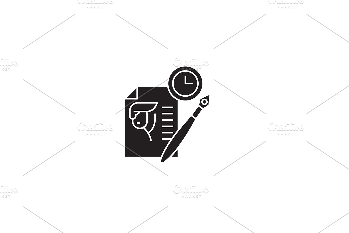 Writing resume black vector concept in Illustrations - product preview 8
