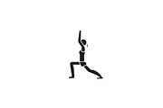Yoga black vector concept icon. Yoga