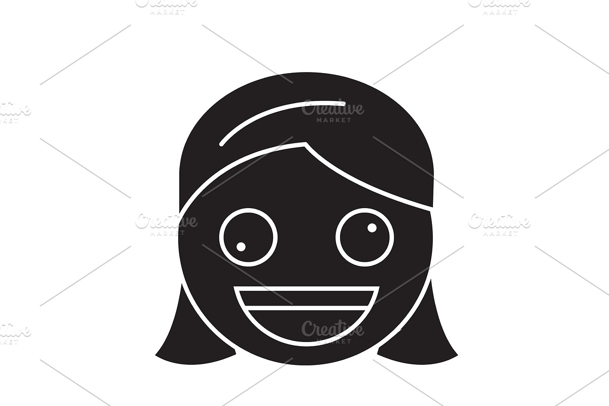 Zany face emoji black vector concept in Illustrations - product preview 8