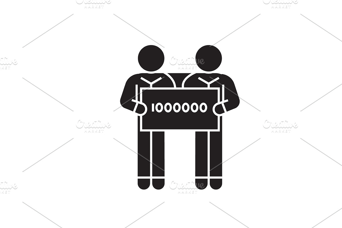 People holding large check of one in Illustrations - product preview 8