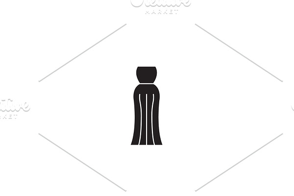 Evening gown black vector concept