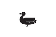 Farm duck black vector concept icon