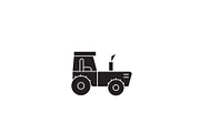 Farm tractor black vector concept