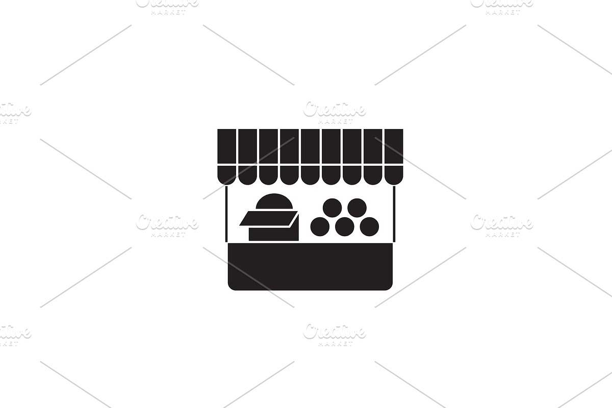 Farmer food stall black vector in Illustrations - product preview 8