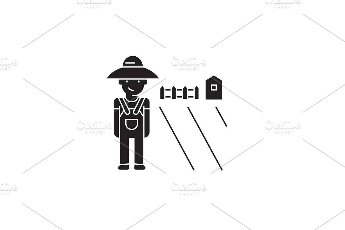 Farming and gardening black vector in Illustrations - product preview 8