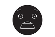 Fearful emoji black vector concept