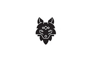 Fox head black vector concept icon