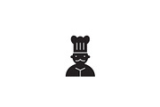 French chef black vector concept