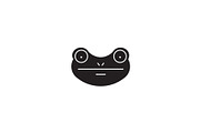 Frog black vector concept icon. Frog