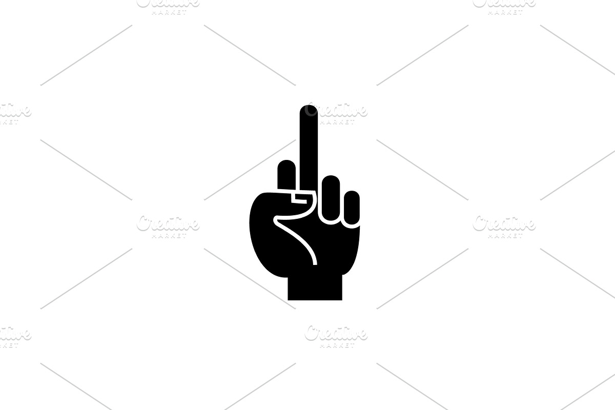 Fuck you hand black vector concept in Illustrations - product preview 8