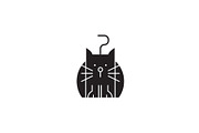 Funny cat black vector concept icon