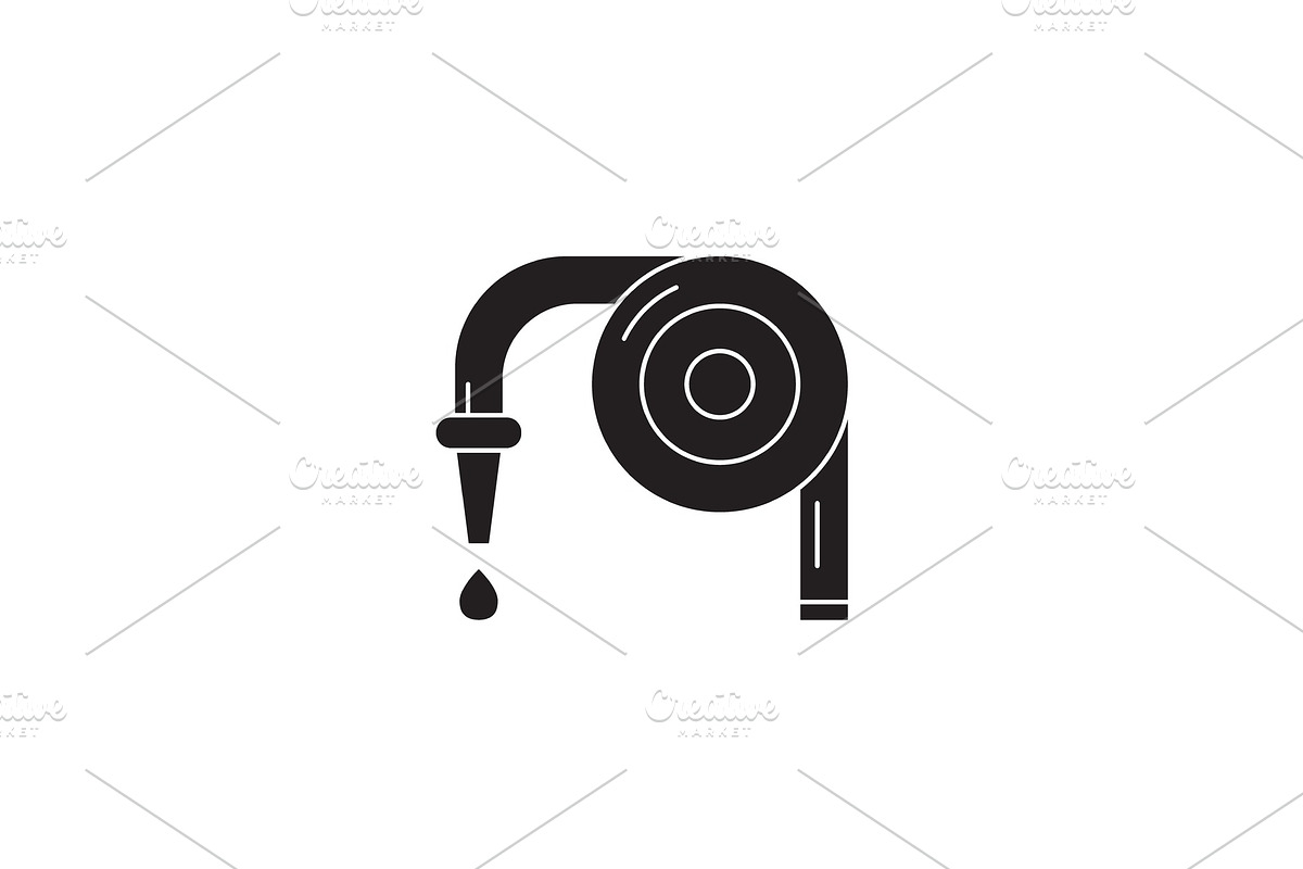 Garden hose black vector concept in Illustrations - product preview 8