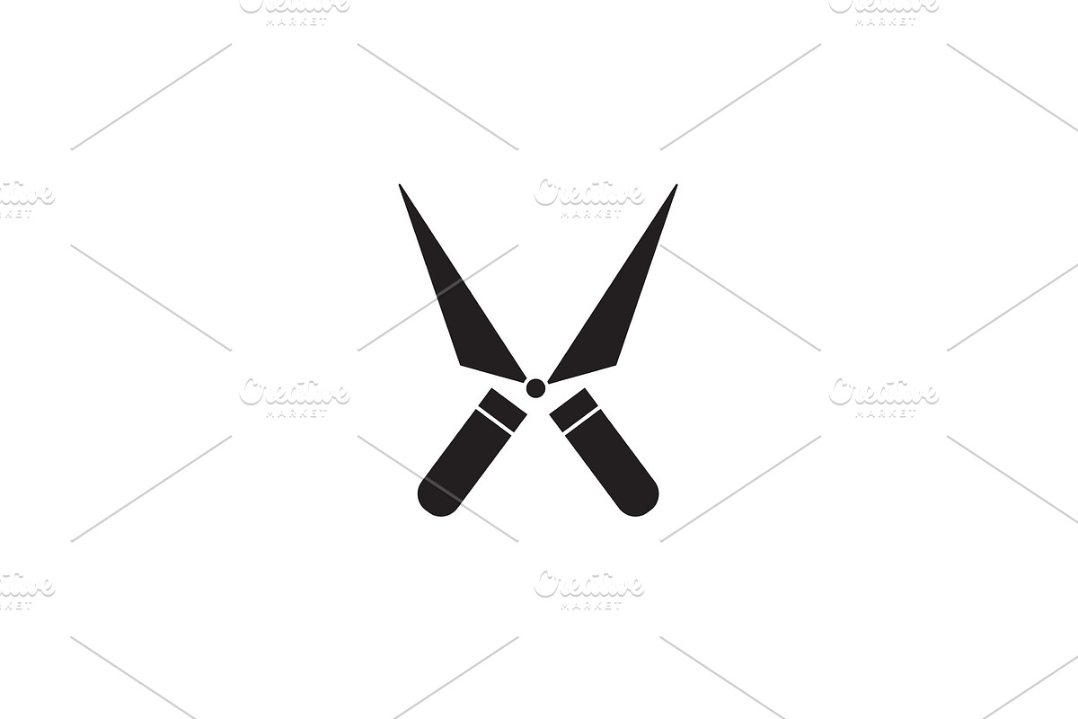 Garden shears black vector concept in Illustrations - product preview 8