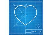 Vector Holiday Card.Blueprint paper.
