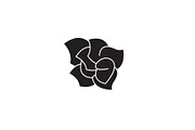 Gardenia black vector concept icon