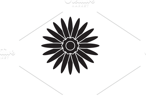 Gerbera black vector concept icon