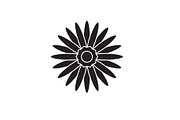 Gerbera black vector concept icon