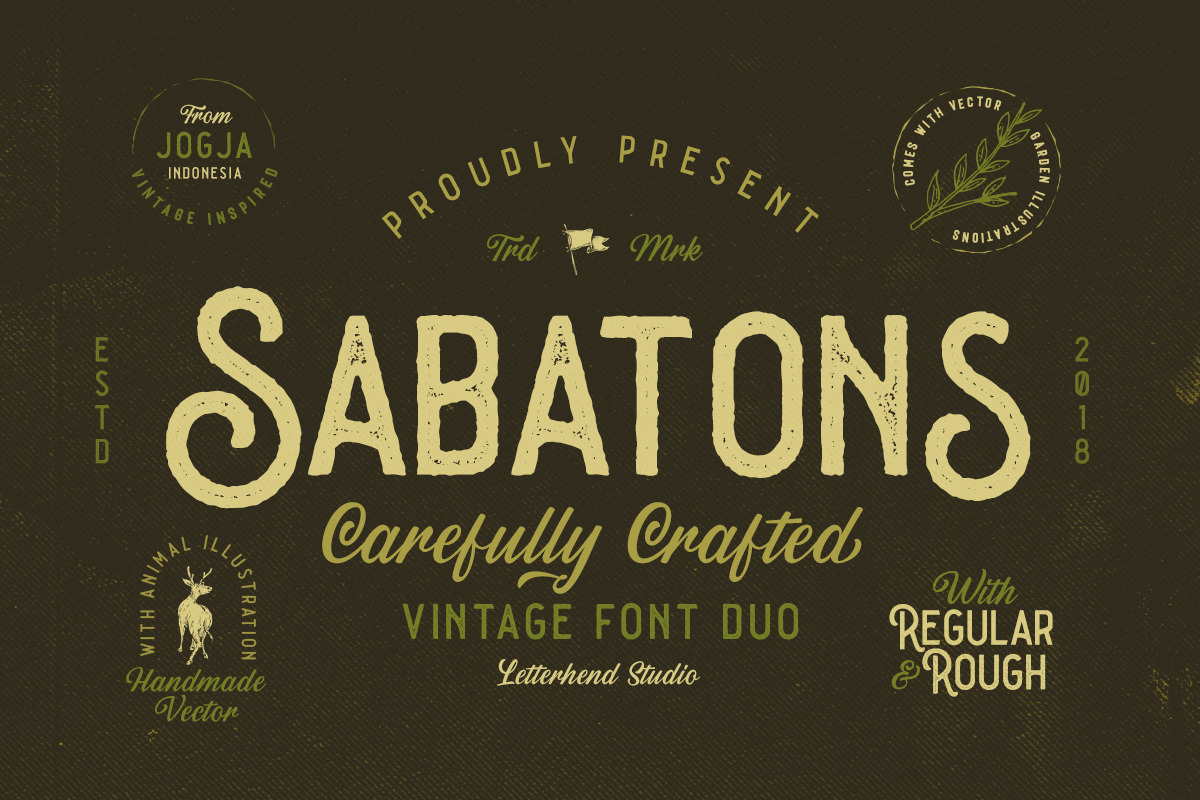 Sabatons - Vintage Font Duo in Sans-Serif Fonts - product preview 8