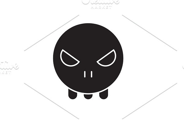 Ghost emoji black vector concept