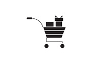 Gifts cart  black vector concept ico