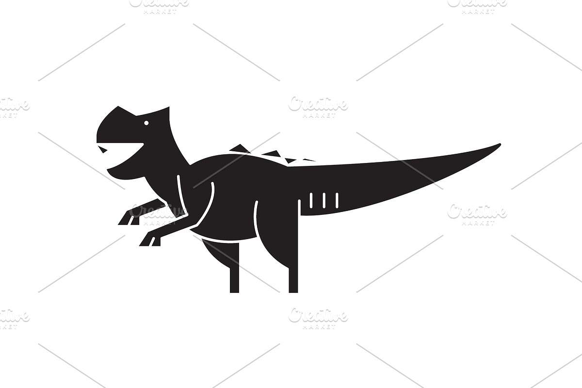 Giganotosaurus black vector concept in Illustrations - product preview 8