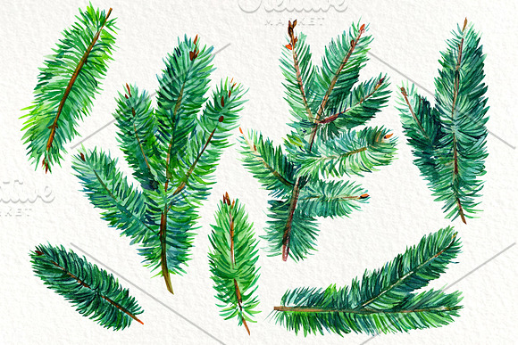 Christmas watercolor clipart in Illustrations - product preview 4
