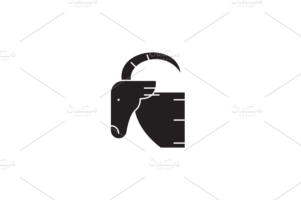 Goat head black vector concept icon in Illustrations - product preview 8