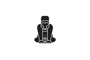 Gorilla black vector concept icon
