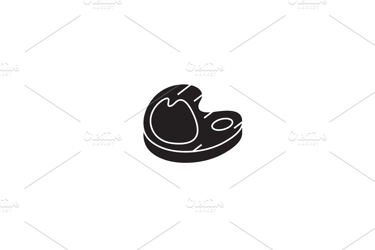 Grilled steak black vector concept in Illustrations - product preview 8